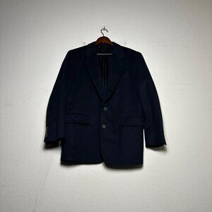 Freedberg Cashmere Blend Blazer Coat Jacket Men 40R Black Prep Formal Business